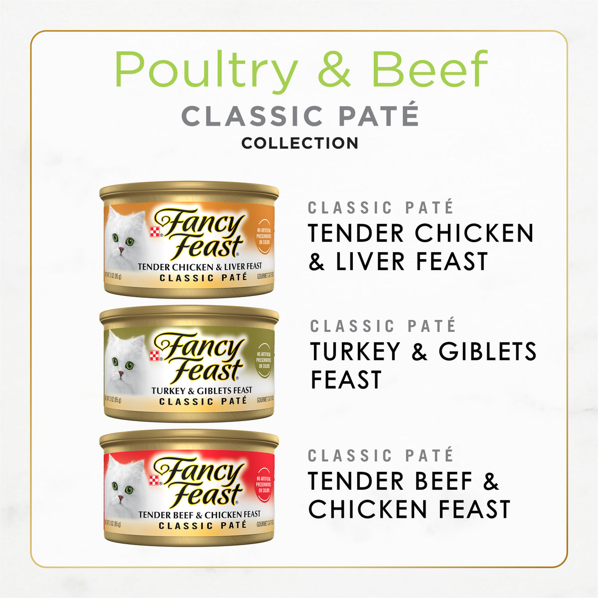 Purina Fancy Feast Classic Pate Food, Wet Cat Food, Poultry & Beef, 3 oz Cans, 30 Pack — product image 4