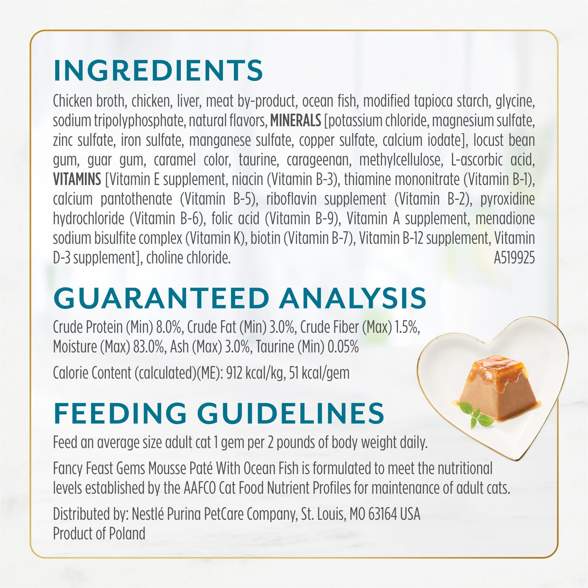 Purina Fancy Feast Gems Ocean Fish Flavor Mousse Pate Wet Cat Food, 2 oz Tubs — product image 5
