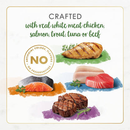 Purina Fancy Feast Gourmet Naturals Chicken, Salmon, Trout & Tuna, & Beef Flavor Pate Wet Cat Food, 3 oz Cans (12 Pack) — product image 5