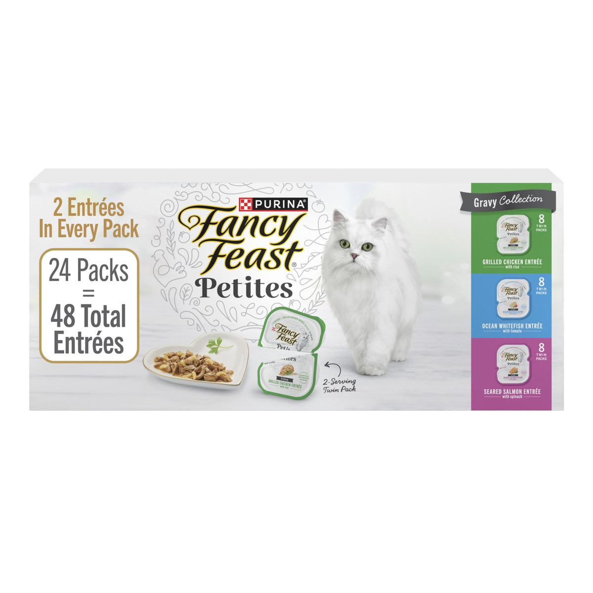 Purina Fancy Feast Petites Gravy Collection Wet Cat Food, Variety Pack, 2.8 oz (24 Pack)