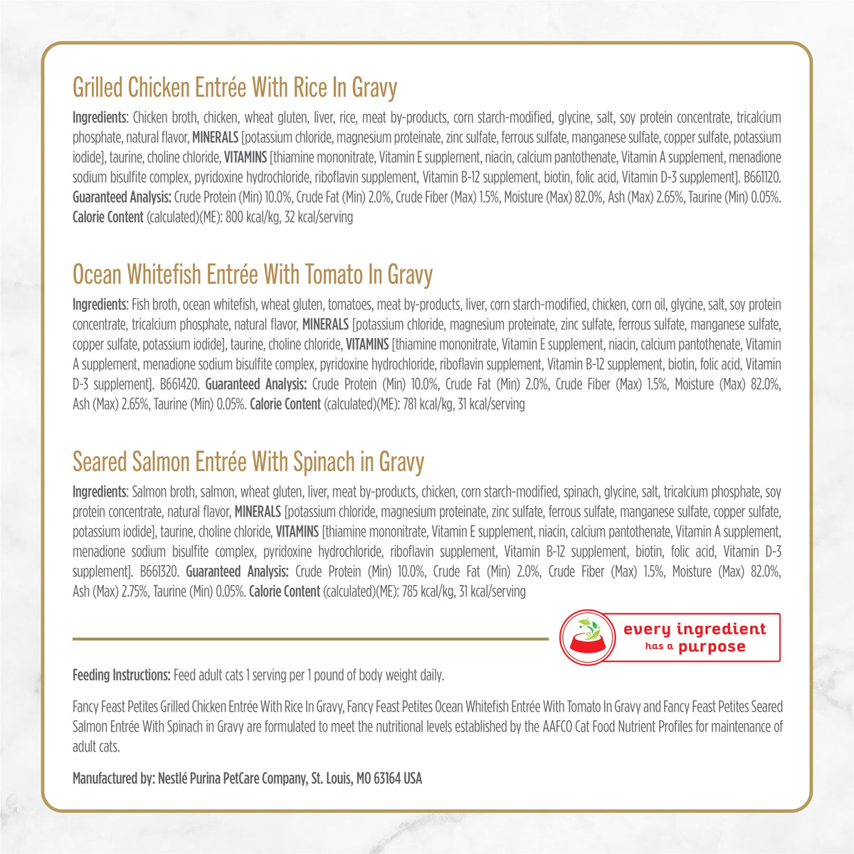 Purina Fancy Feast Petites Gravy Collection Wet Cat Food, Variety Pack, 2.8 oz (24 Pack) — product image 7