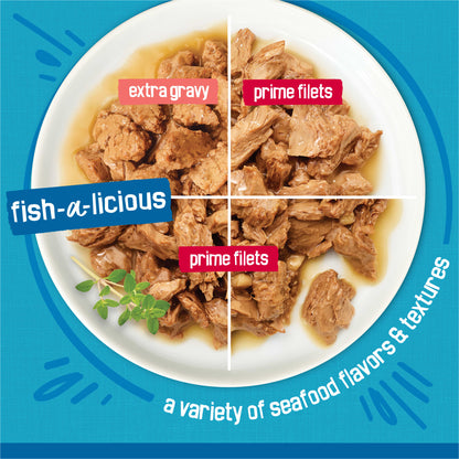 Purina Friskies Fish-A-Licious Variety Pack, Wet Cat Food, 5.5 oz Cans, 32 Pack — product image 2