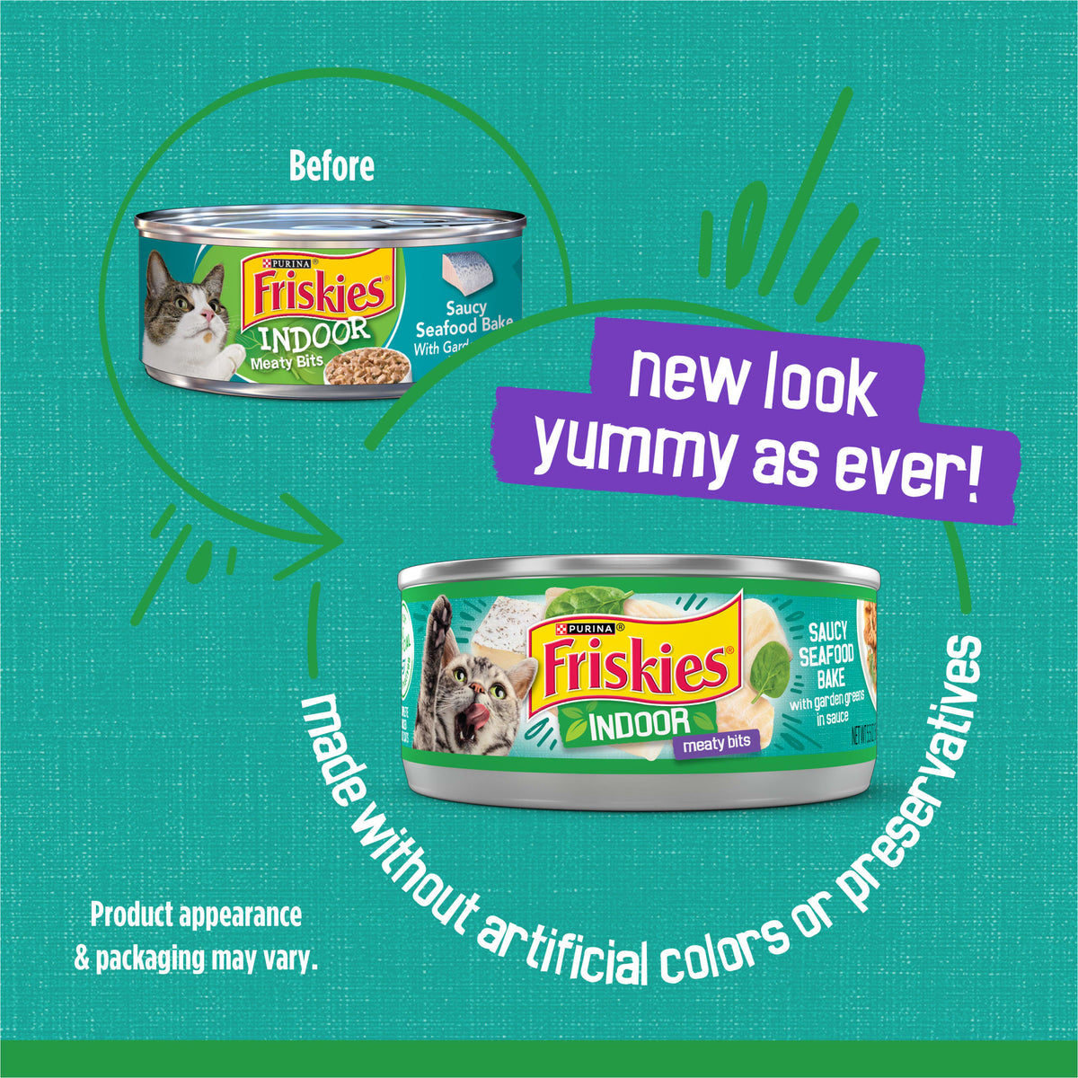 Purina Friskies Indoor, Saucy Seafood Bake, Wet Cat Food, 5.5 oz Can, 24 Pack — product image 2