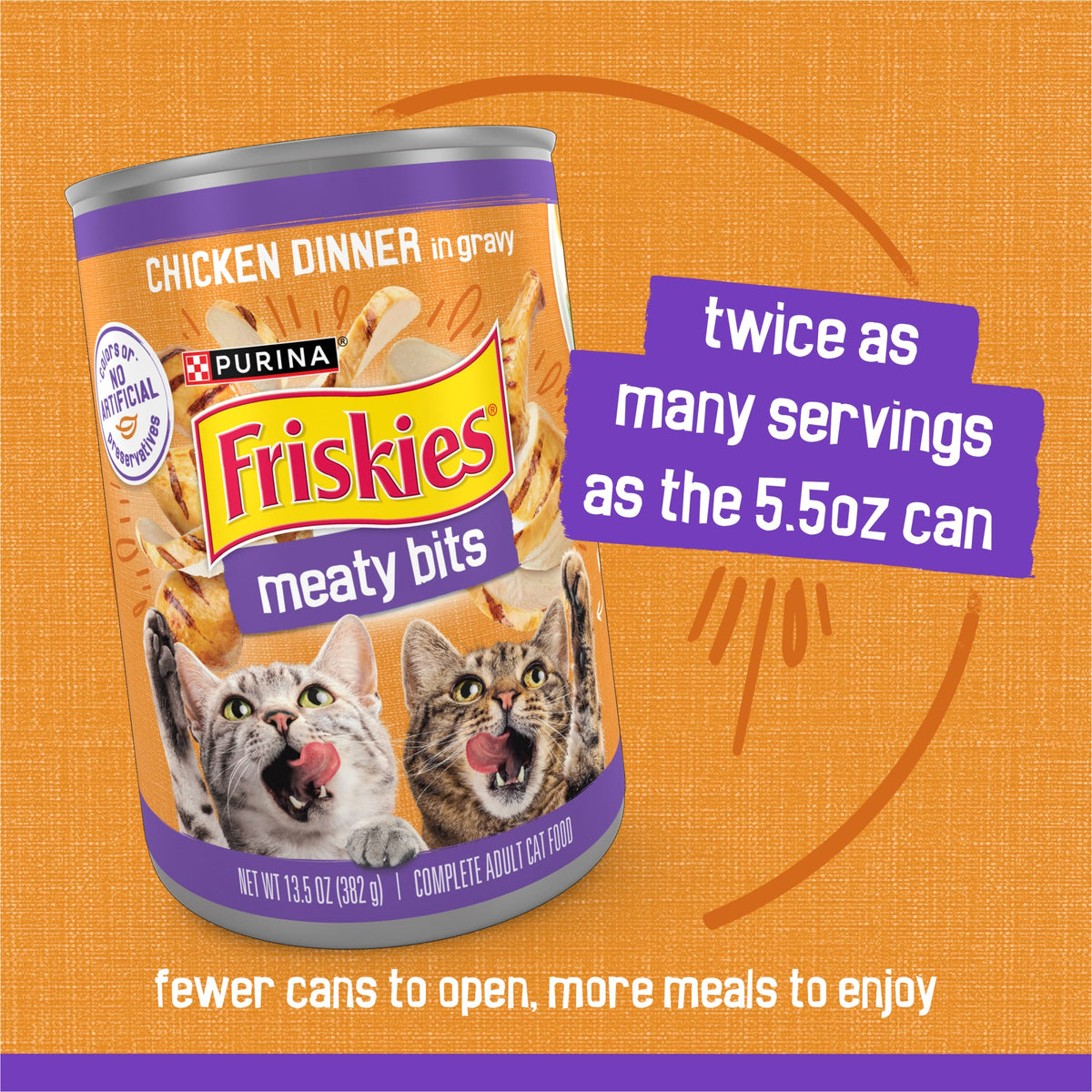 Purina Friskies Meaty Bits Chicken Dinner in Gravy Wet Cat Food, 13.5 oz Can — product image 9