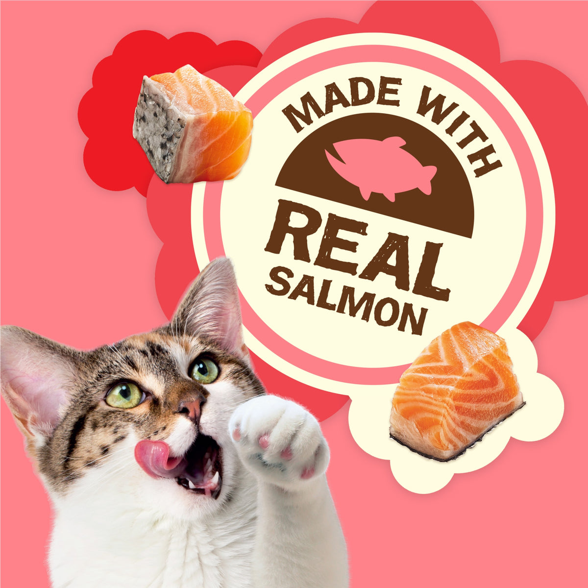 Purina Friskies Party Mix Natural Yums Salmon Flavor Crunchy Treats for Cats, 20 oz Canister, 3 Pack — product image 3