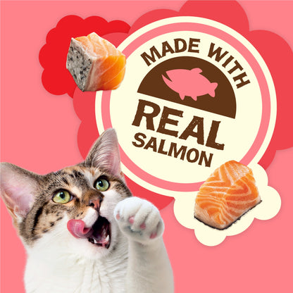 Purina Friskies Party Mix Natural Yums Salmon Flavor Crunchy Treats for Cats, 20 oz Canister, 3 Pack — product image 3