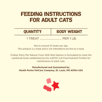 Purina Friskies Party Mix Natural Yums Salmon Flavor Crunchy Treats for Cats, 20 oz Canister, 3 Pack — product image 8
