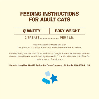 Purina Friskies Party Mix Natural Yums Tuna Flavor Crunchy Treats for Cats, 20 oz Canister, 3 Pack — product image 9