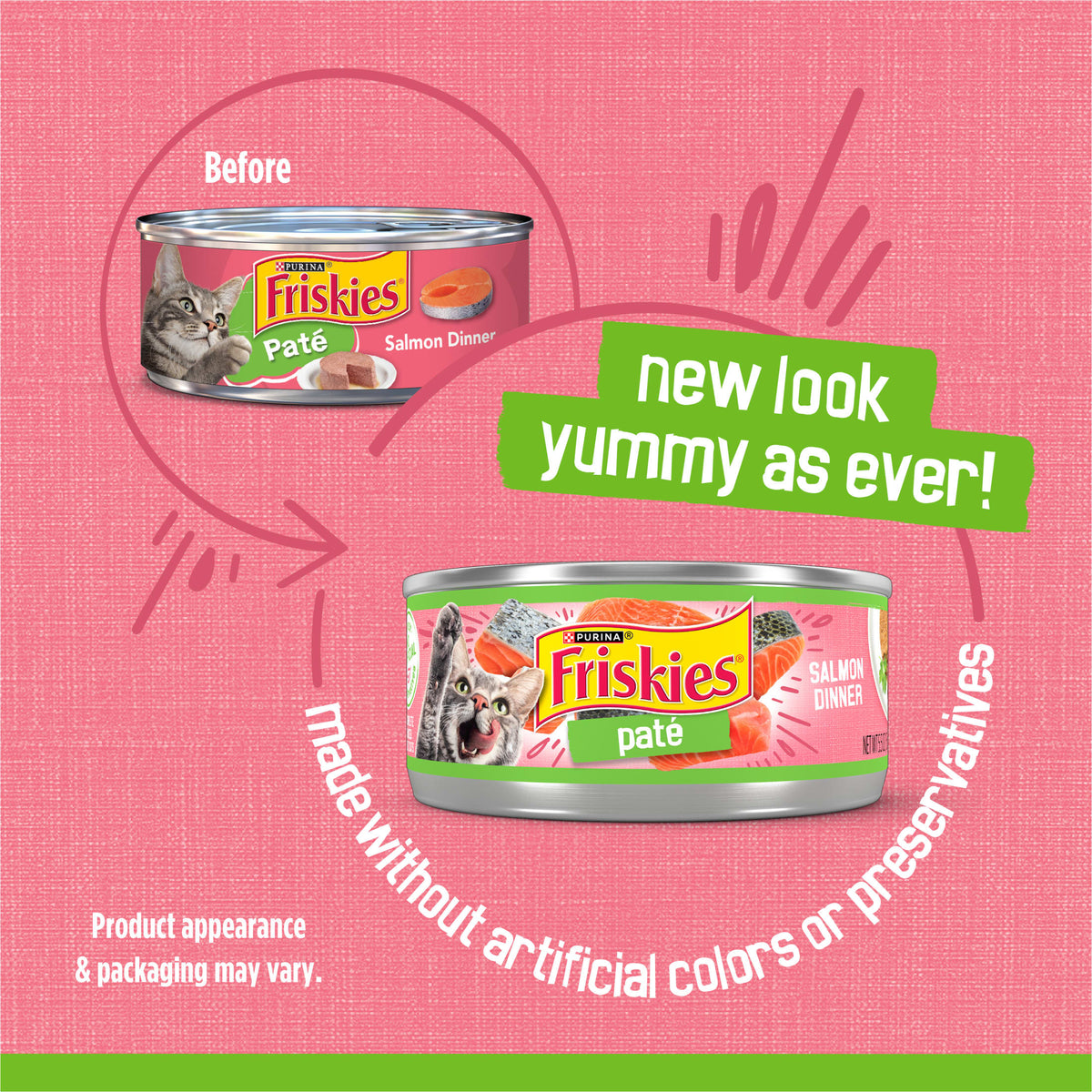 Purina Friskies Pate, Salmon, Wet Cat Food, 5.5 oz Can, 24 Pack — product image 2