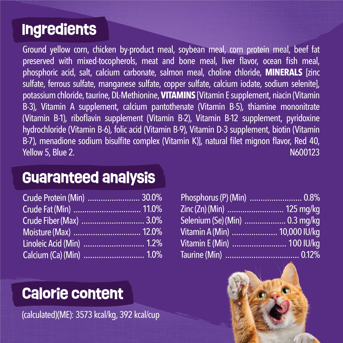 Purina Friskies Surfin and Turfin Favorites Dry Cat Food Flavors of Chicken, Whitefish, Salmon and Filet Mignon, 3.15 lb Bag — product image 6