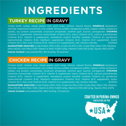 Purina ONE Natural, High Protein Wet Cat Food Variety Pack, Turkey, Chicken and Tuna Recipes, 3 oz, 12 Pack — product image 6