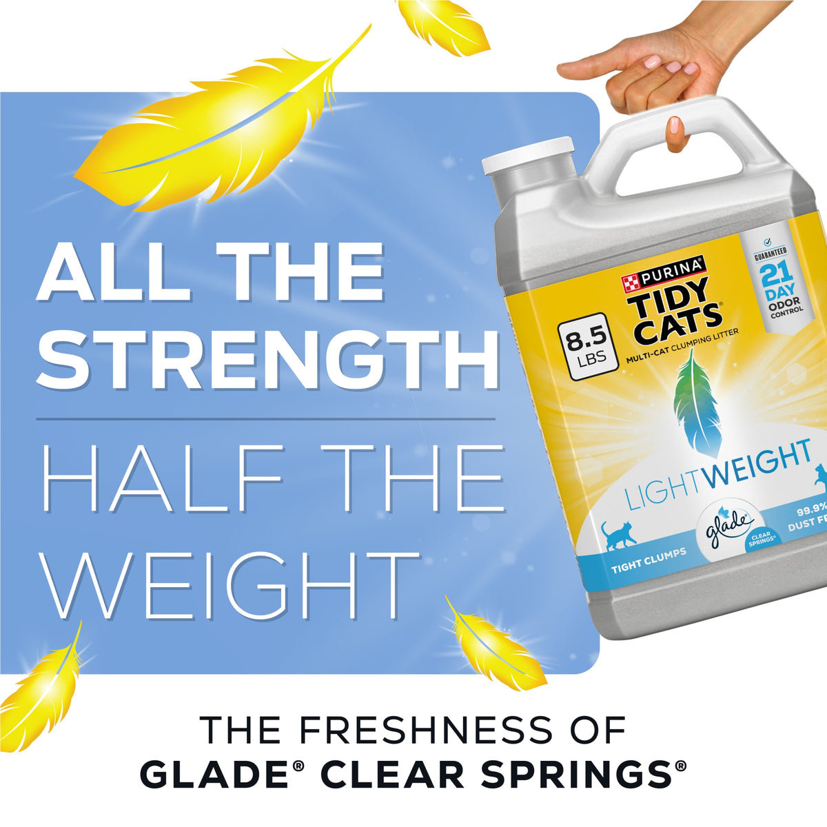 Purina Tidy Cats LightWeight Clumping Cat Litter, Glade Clear Springs Scent, 8.5 lb Jug — product image 2