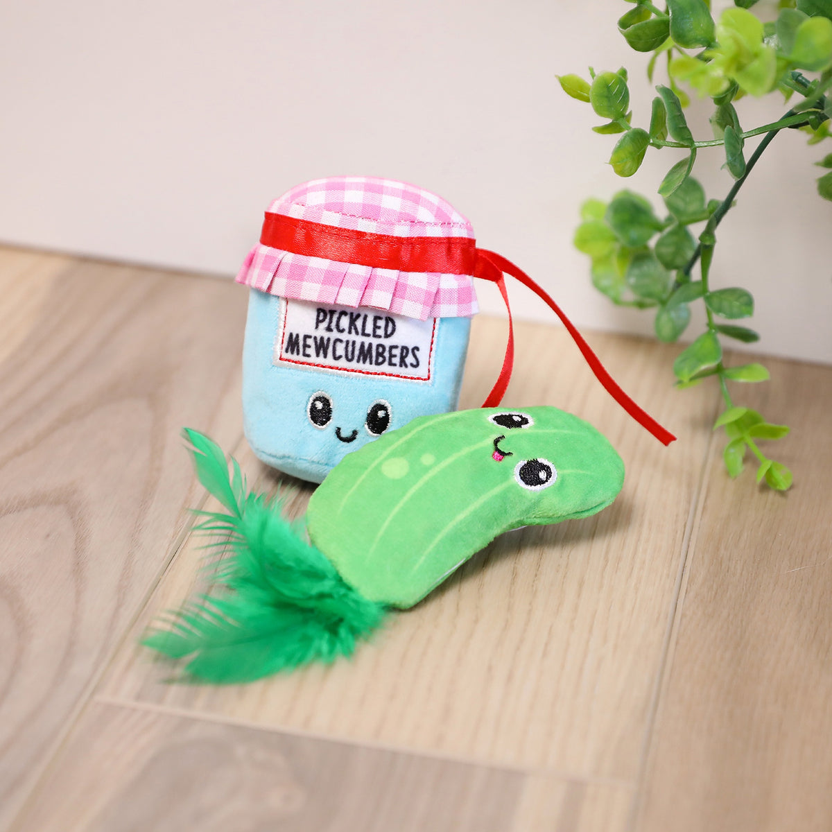 Quirky Kitty Pickled Mewcumbers Catnip Interactive Plush Cat Toy, Multicolor, Pack of 2 — product image 4