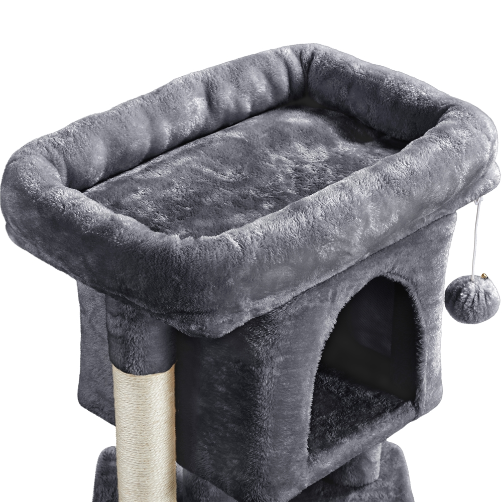 Renwick 23in 2-Level Cat Tree Condo with Scratch Posts, Dark Gray — product image 6
