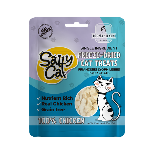 Salty Cat Freeze-Dried Chicken Flavor Crunchy Treats for Cats, 10g Bag
