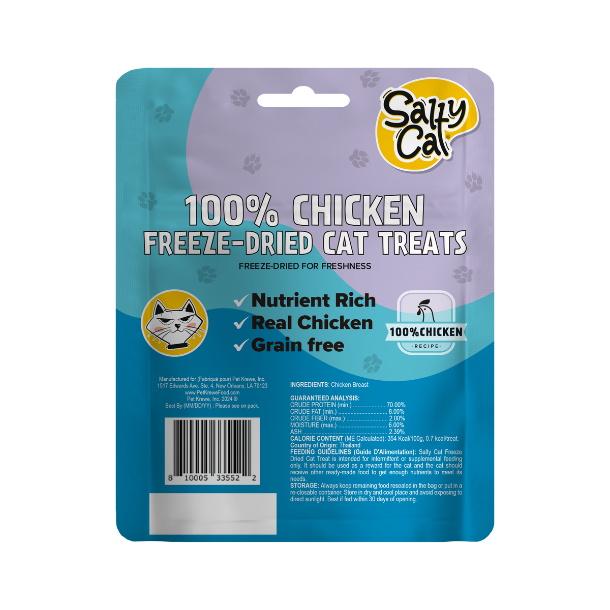 Salty Cat Freeze-Dried Chicken Flavor Crunchy Treats for Cats, 10g Bag — product image 2