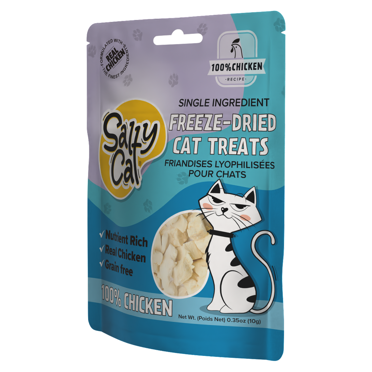 Salty Cat Freeze-Dried Chicken Flavor Crunchy Treats for Cats, 10g Bag — product image 3