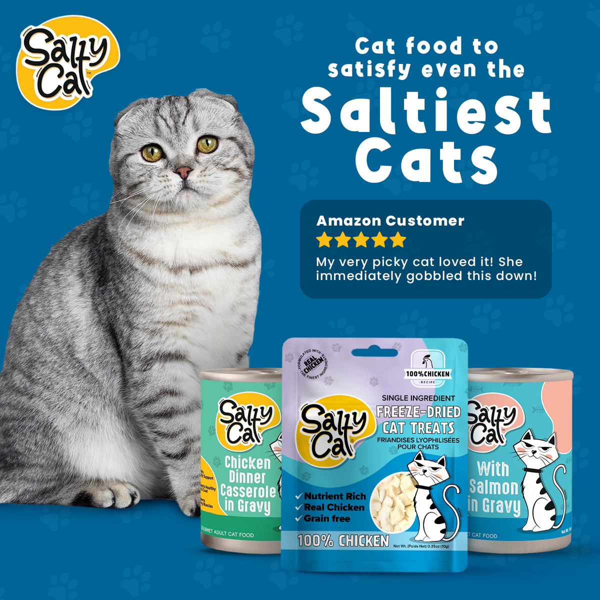 Salty Cat Freeze-Dried Chicken Flavor Crunchy Treats for Cats, 10g Bag — product image 8