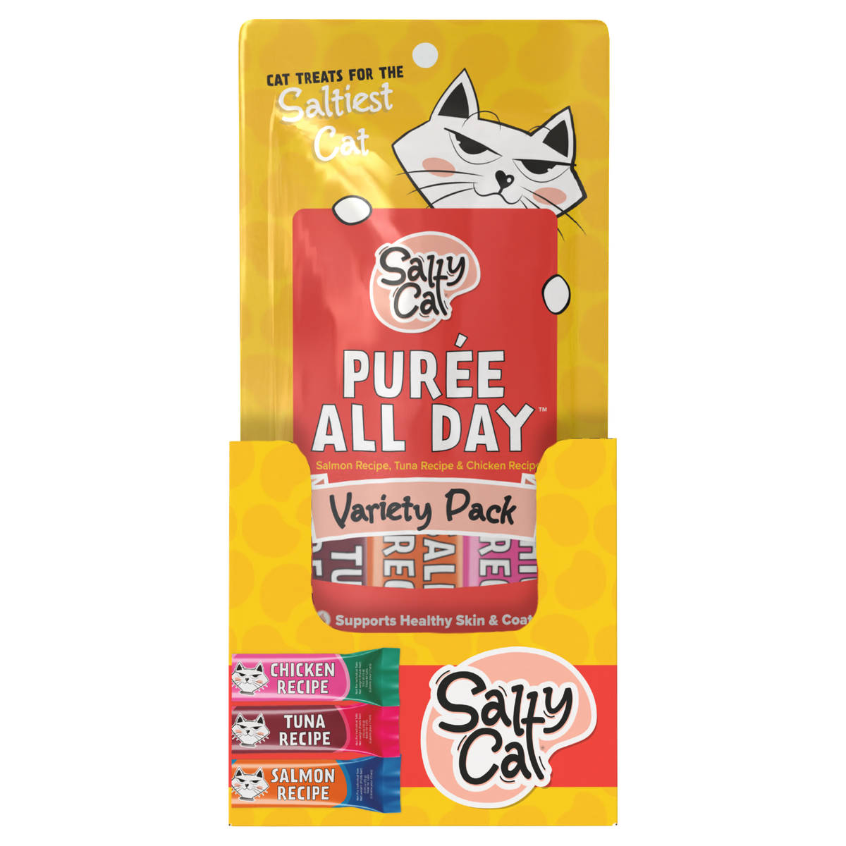Salty Cat Purée All Day Everyday Tube Treat - Variety Pack - 3 Pack (pouch) — product image 7