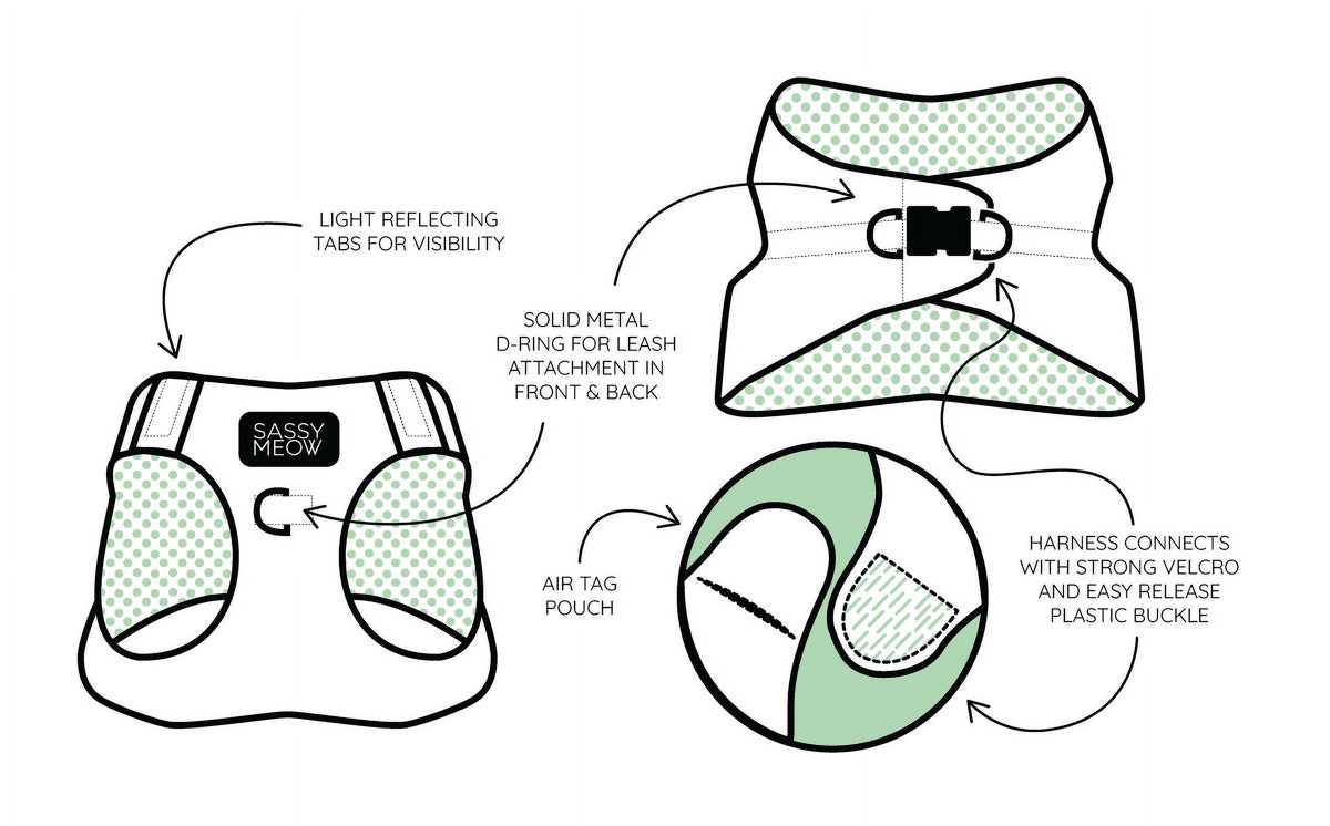 Sassy Meow Cat Step-In Harness M - Purrs & Petals — product image 5