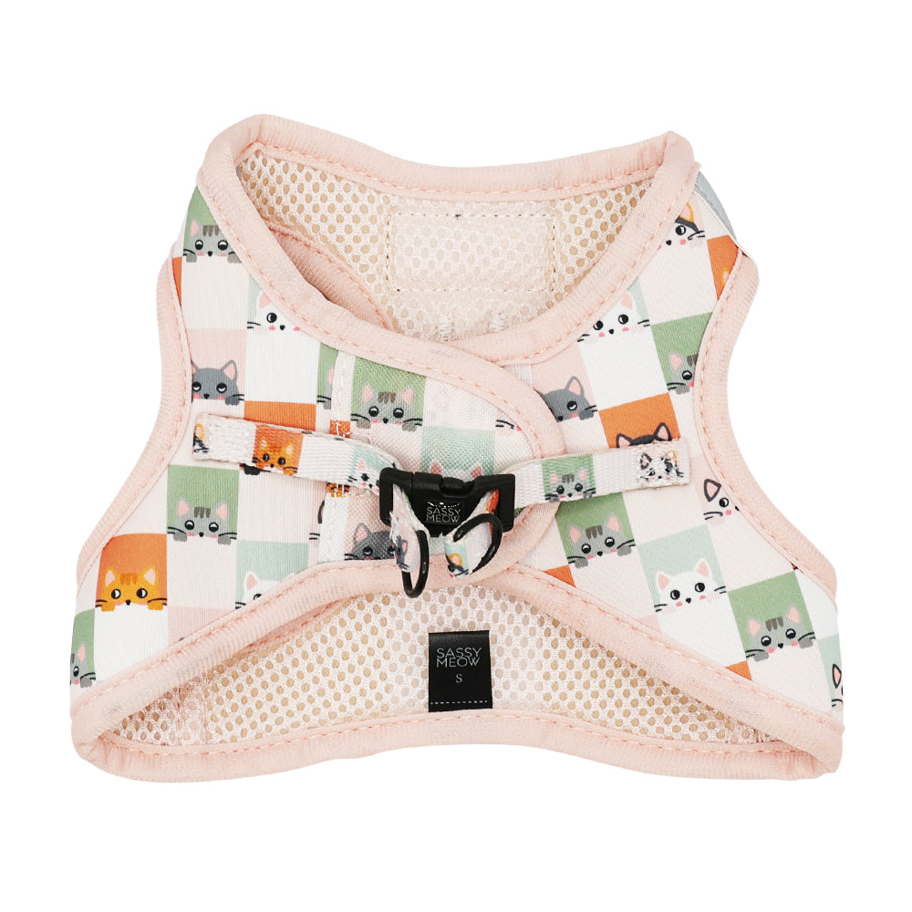 Sassy Meow Cat Step-In Harness Small - Smitten Kittens Light Pink — product image 5