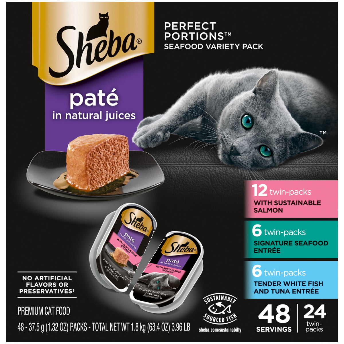 Sheba Perfect Portions Variety Pack Wet Cat Food Pate, 2.6 Oz Twin-Pack Trays — product image 2