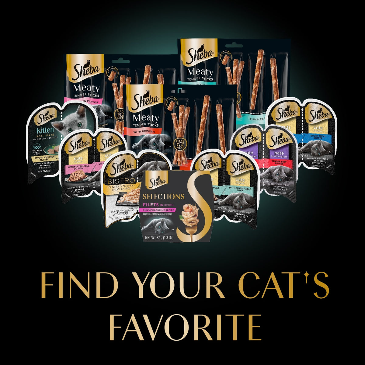 Sheba Selections Filets in Broth Chicken & Tuna Flavor Wet Cat Food Meal Complement, 1.3 oz Cup — product image 11