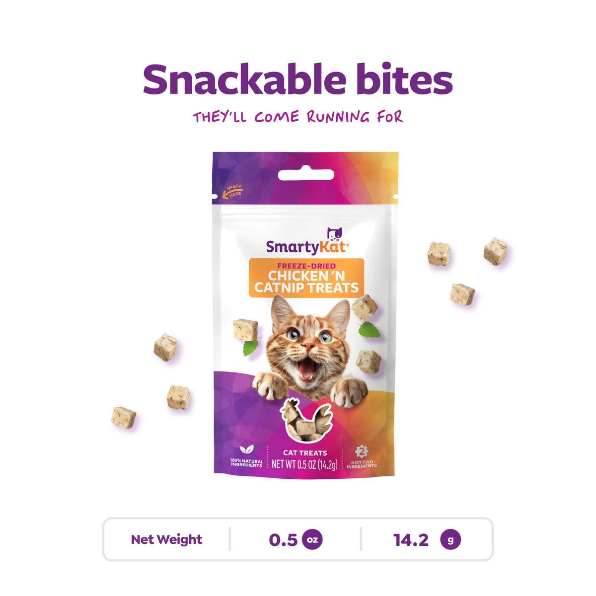 SmartyKat Freeze Dried Real Chicken & Catnip Crunchy Cube Treats for Cats, 0.5 oz Bag — product image 9