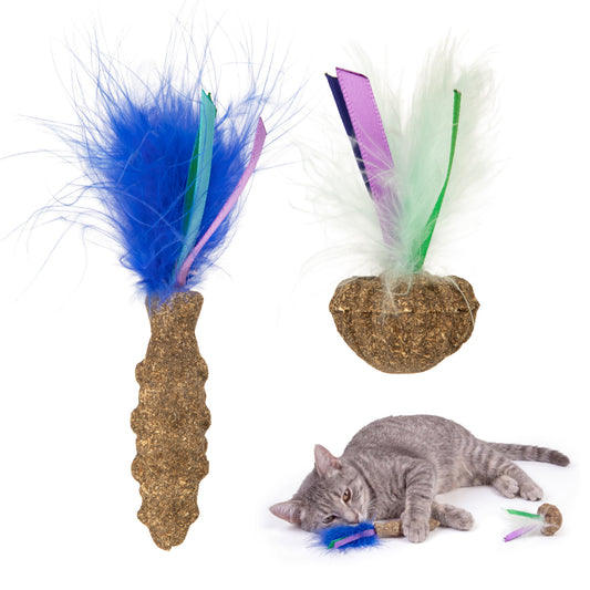 SmartyKat Frisky Fun Compressed Catnip and Silvervine Cat Toys, Set of 2