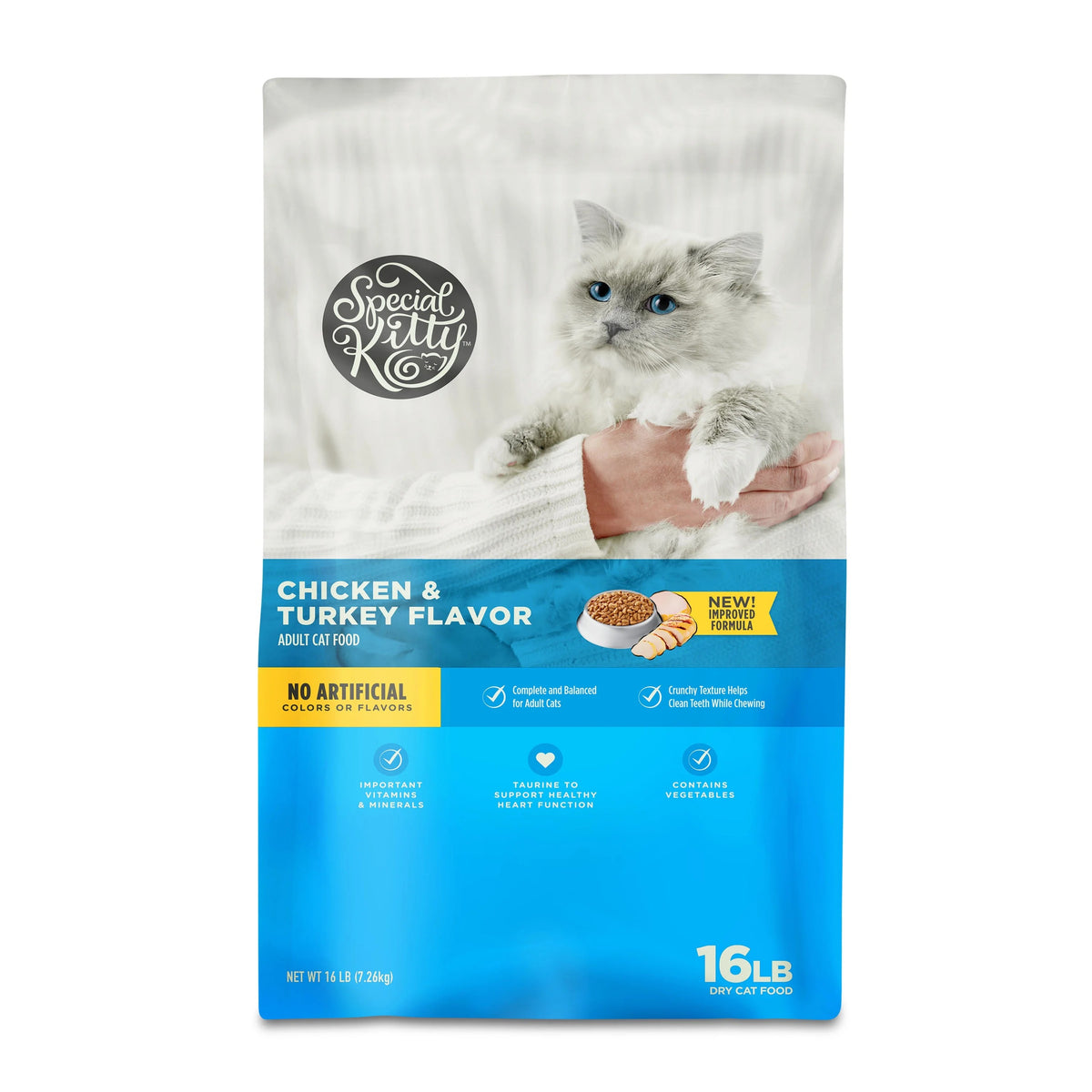 Special Kitty Complete Nutrition Chicken & Turkey Flavor Dry Cat Food, 16 lb Bag