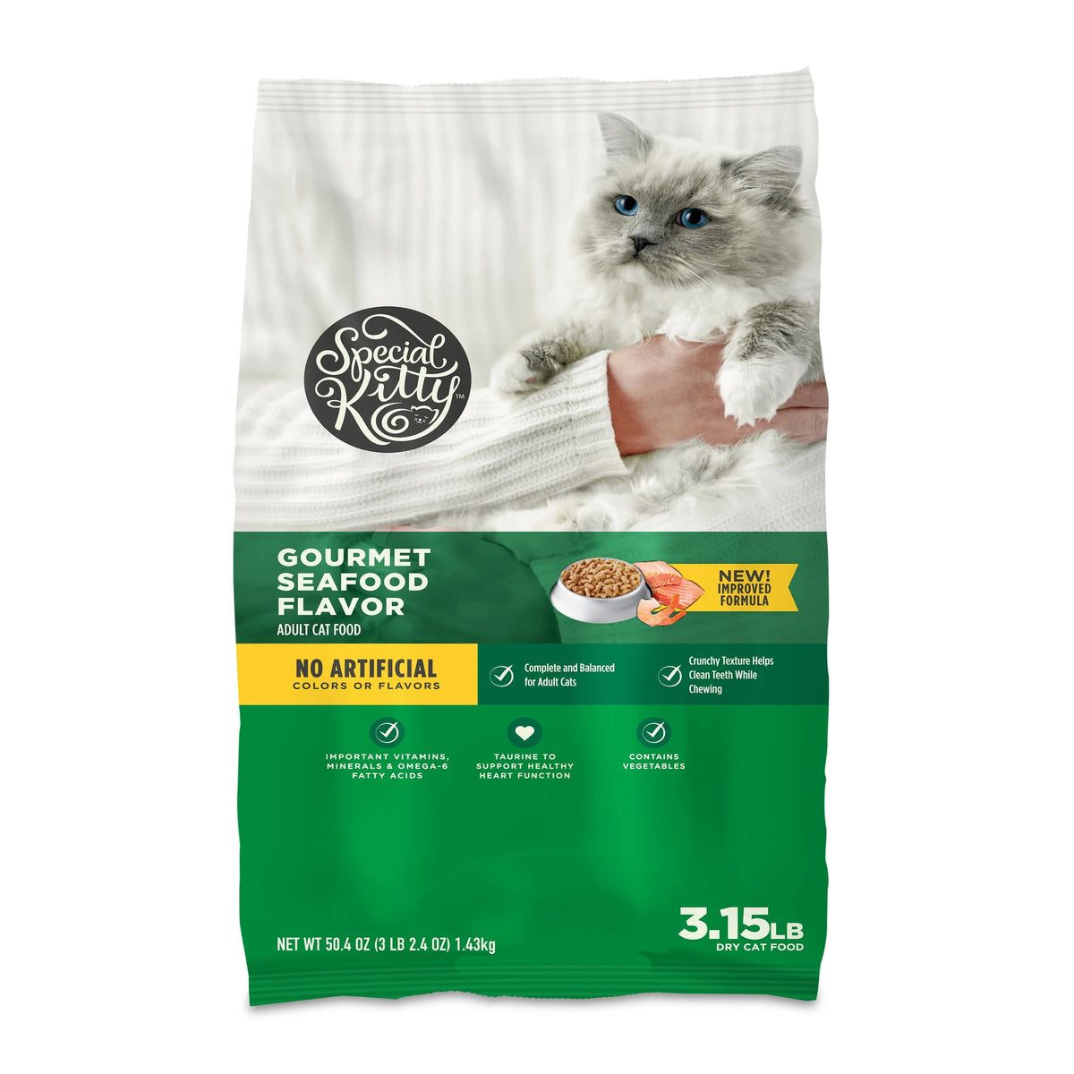 Special Kitty Gourmet Formula Seafood Blend Flavor Dry Cat Food, 3.15 lb Bag