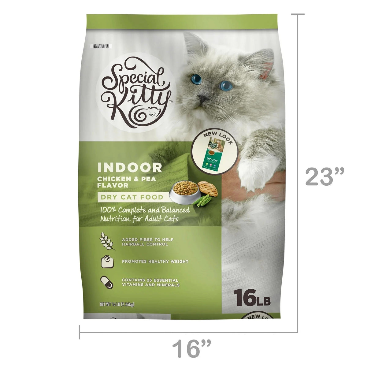 Special Kitty Indoor Formula Chicken & Pea Flavor Dry Cat Food, 16 lb Bag — product image 10