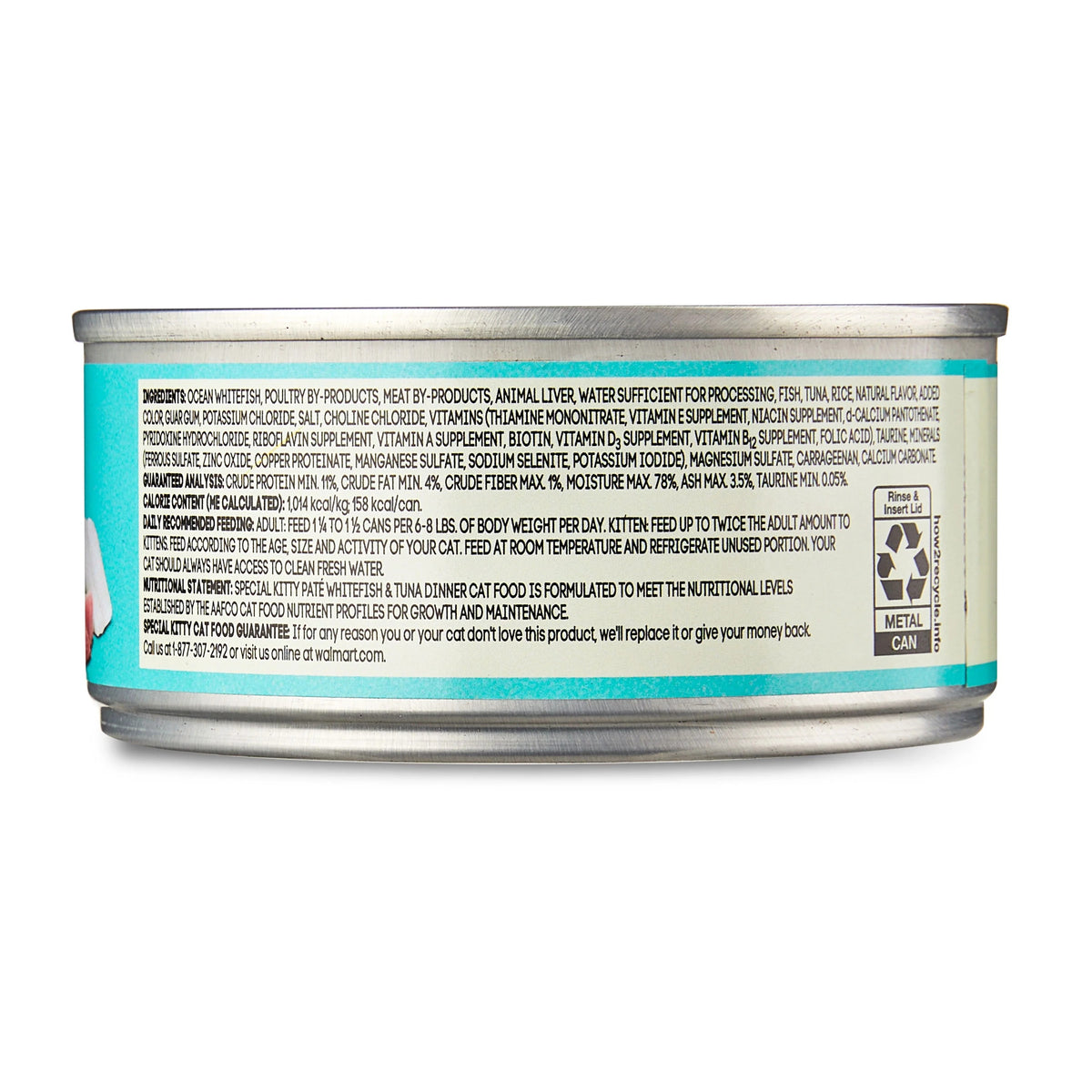 Special Kitty Whitefish & Tuna Dinner Pate Wet Cat Food, 5.5 oz Can — product image 9