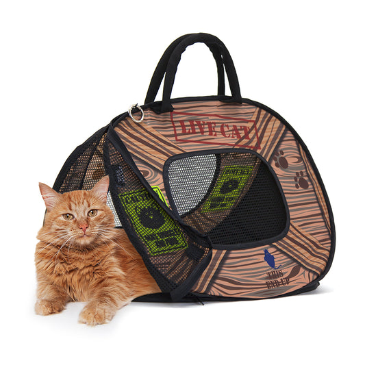 SportPet Designs Foldable Travel Carrier with Zipper Lock, 15"x20"x14", for Cats and Kittens