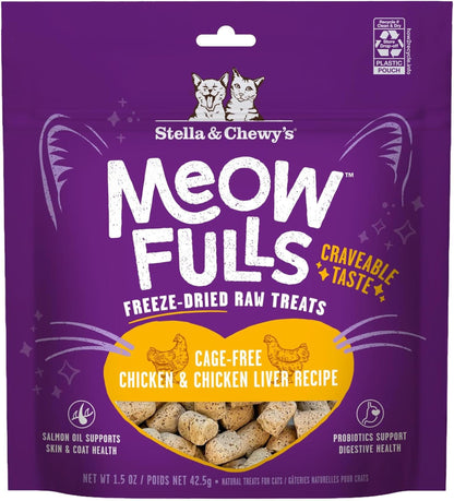 Stella & Chewy's Meowfulls Freeze Dried Cat Treats Chicken & Chicken Liver Recipe - 1.5oz