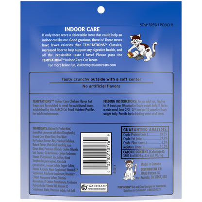 Temptations Indoor Care Chicken Flavor Crunchy and Soft Cat Treats, 4.9 oz Pouch — product image 2