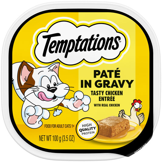 Temptations Pate in Gravy Chicken Flavor wet cat food, 3.5 oz