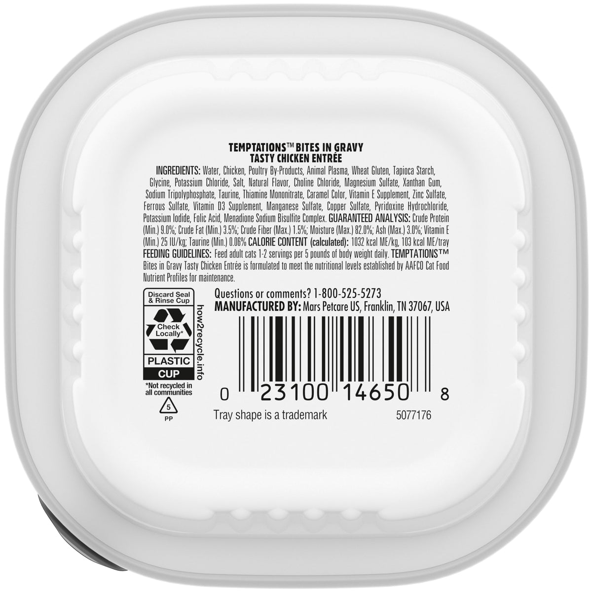 Temptations Tasty Chicken Flavor Bites In Gravy Wet Cat Food For Adult Cats, 3.5 Oz Tray — product image 2