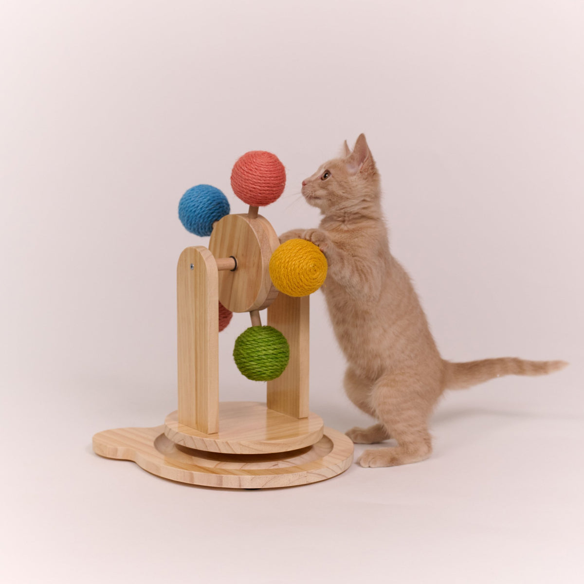 The Complete Interactive Play Center: Pinewood Ferris Wheel Cat Toy — product image 2