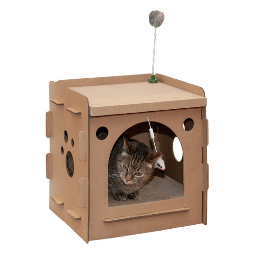 Tiger Tough Condo Hideaway Scratcher House With Toys & Catnip, 1 Count