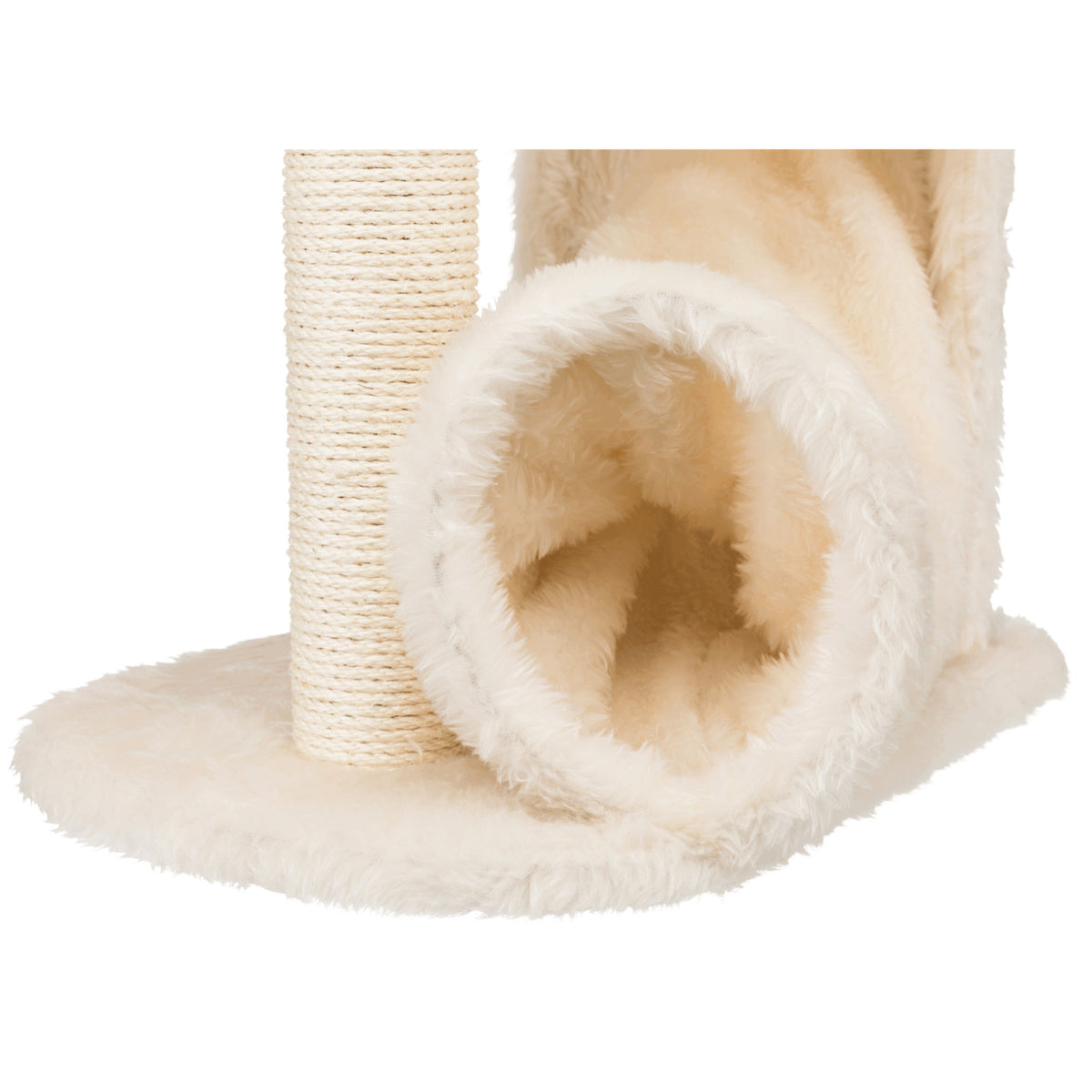 TRIXIE Baza Gandia Plush 26.8" Cat Tree with Sisal Scratching Post-Hammock & Tunnel, Cream — product image 4