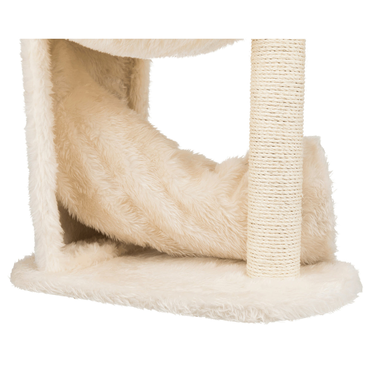 TRIXIE Baza Gandia Plush 26.8" Cat Tree with Sisal Scratching Post-Hammock & Tunnel, Cream — product image 5