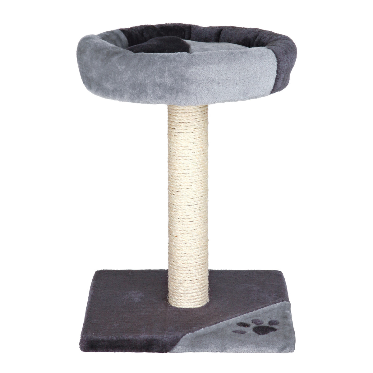 TRIXIE Junior Tarifa  Plush & Sisal 20.5" Scratching Post with Padded Platform, Dark Gray