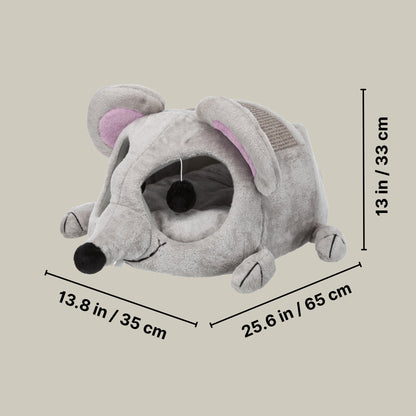 TRIXIE Lukas Plush Indoor Cat Condo with Sisal Scratching Surface & Removable Cushion, Gray — product image 3