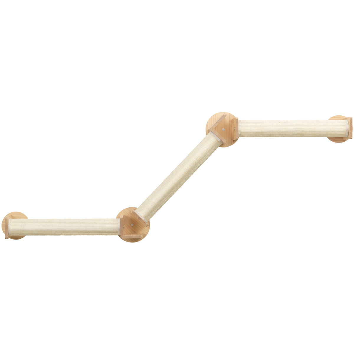 TRIXIE Wall Set 2 Multi-Level Wall Mounted Cat Perch System with 3 Sisal Posts, Natural