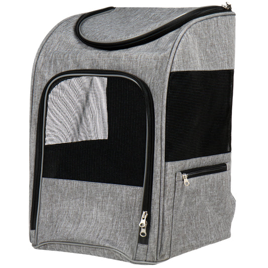 TrustyPup Comfort Pet Backpack Carrier, Medium Gray, Hands-Free Travel Backpack for Small Dogs & Cats