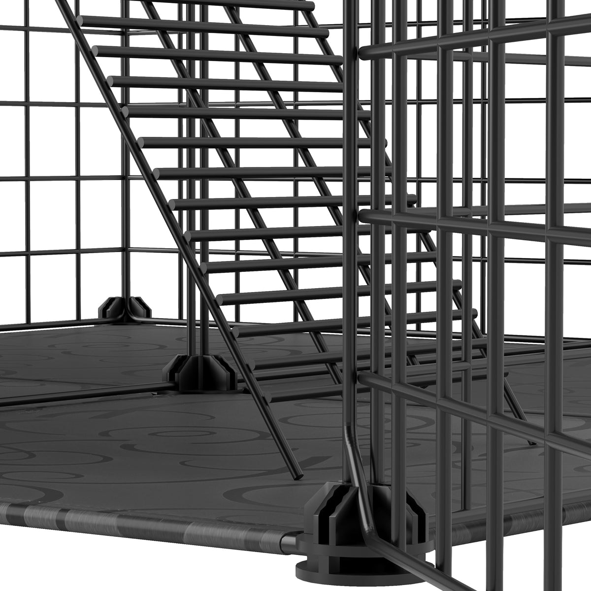 Uforic 28" Cat Cage, 2 Tier Indoor Cat Enclosures, DIY Cat Playpen Metal Kennel for 1-2 Cats,28"L x 28"W x 28"H,Black — product image 8