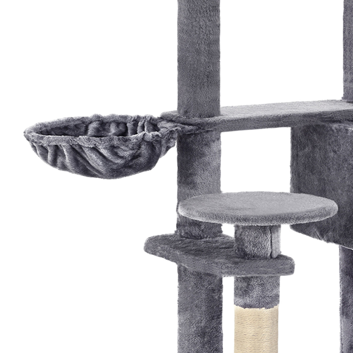 Uforic 70" Cat Tree Condo Multi-Level Tower with Scratching Posts &Cozy Basket for Indoor Cats, Light Gray — product image 8