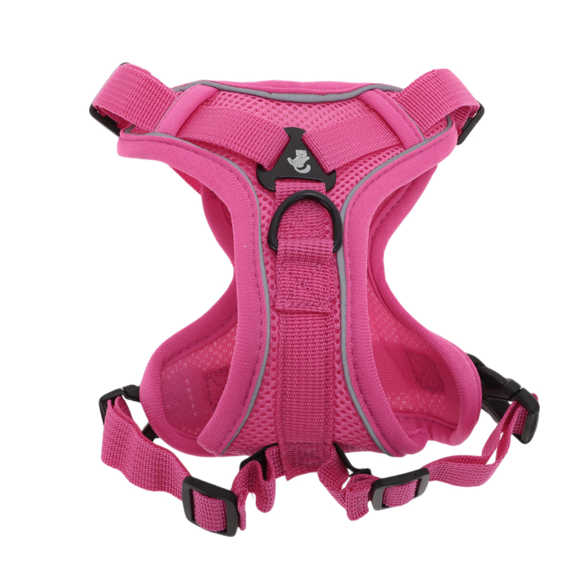 Unique Bargains Adjustable Cat Harness Leash Set With Reflective Strips Rose Red L