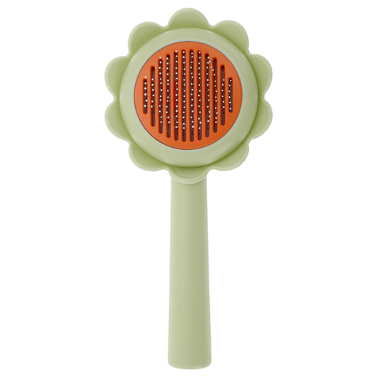 Unique Bargains Flower Shape Pet Brush Cleaning Brush Yellow Green 7.09 in
